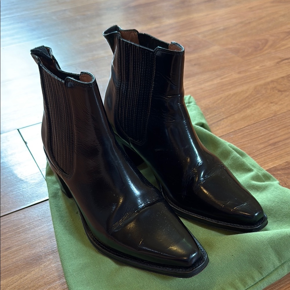 Black Leather Ankle Boots